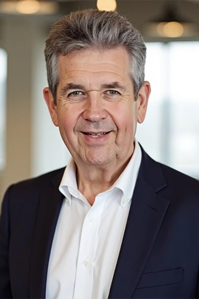 Headshot of Dan Wells in a blue suit with a white shirt.